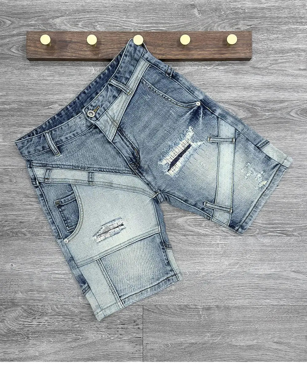 PENDRA Spliced Knee Length Shorts