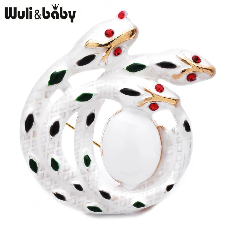 Wuli&baby Lovely Snakes And Egg Brooches For Women Unisex 3-color Year Of The Snake Party Casual Brooch Pins Gifts