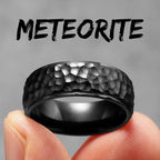 Beat Forging Meteorite Men Rings Stainless Steel Retro Punk Rock Simple Women Jewelry Fashion Accessories Gift Wholesale