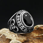 PENDRA Blackstone Gothic Black Stone Ring