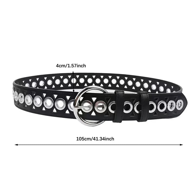 PENDRA Celesaya Leather Rivet Studded Gothic Belt