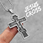 PENDRA INRI Jesus Cross Steel Necklace
