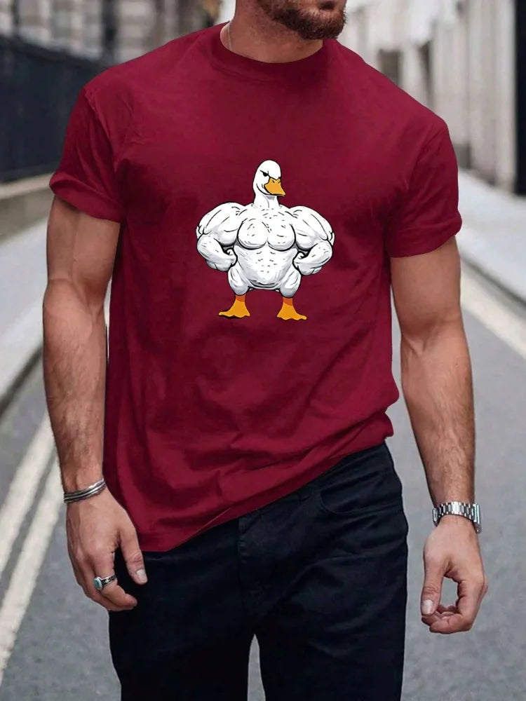 Summer Daily Casual Men's Short-sleeved Top Outdoor Sports Men's T-shirt Street Fashion T-shirt 3D Letter Print Men's Top