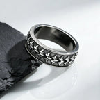 Dragon Spine Ring for Men,Stainless Steel Vintage Punk Biker Band Ring,Gothic Statement Jewelry