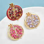 PENDRA Ruby Crystal Pomegranate Plant Brooch
