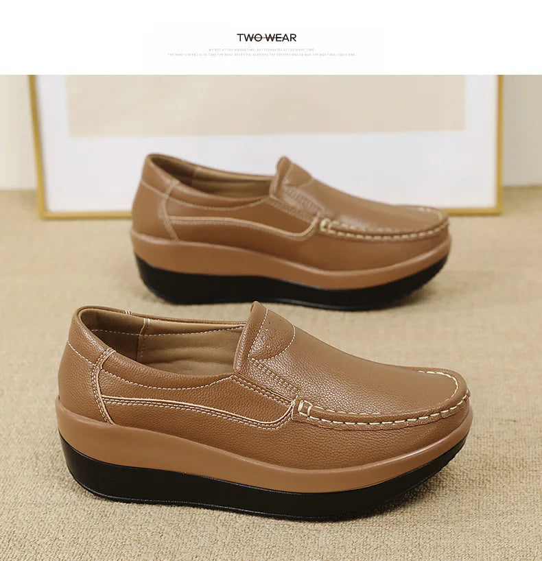 PENDRA Leather Sports Platform Shoes