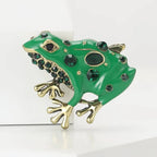 PENDRA Green Enamel Frog Brooch