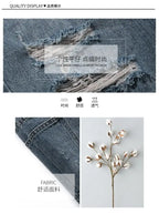 PENDRA Denim Washed Distressed Pants