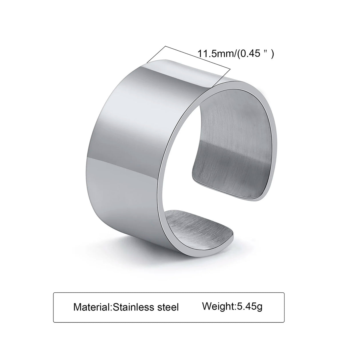 Cuff Knuckle Ring,Adjustable Stainless Steel Rings,Above The Knuckle Ring,Midi Tube Cuff Ring,Boho Wide Band Ring,