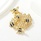 PENDRA Metal Honeycomb And Bees Brooch