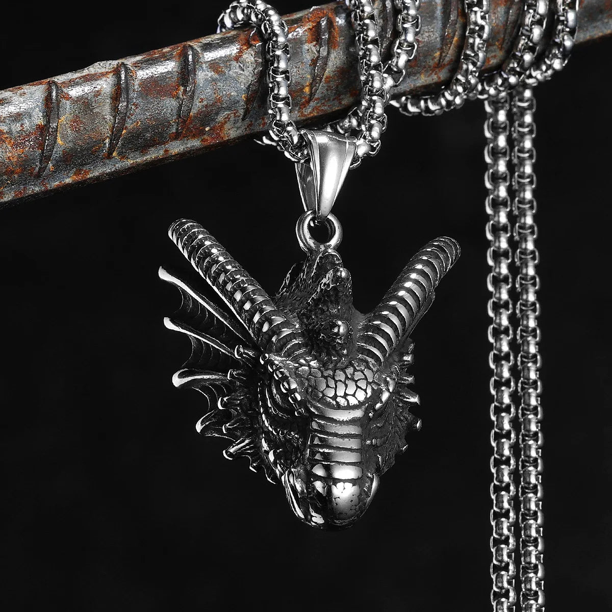Dragon Head Men Necklaces Stainless Steel Pendant Chain Women Punk Fashion Jewelry New In Accessories Gifts Wholesale