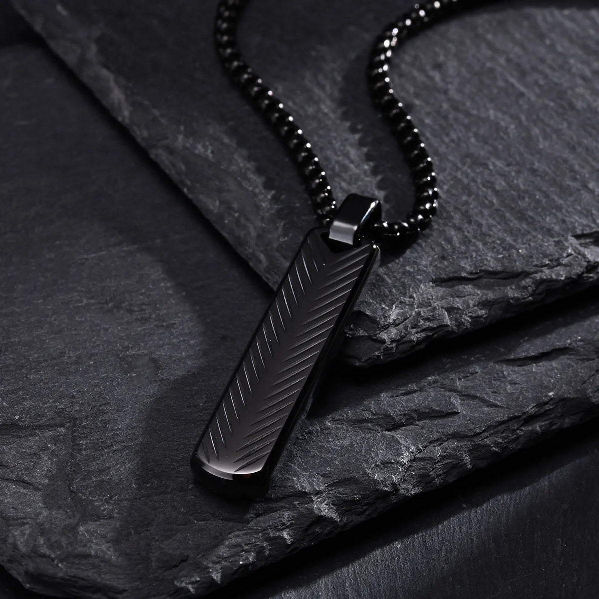 Vertical Long Bar Pendant Necklaces for Men Boys,Stainless Steel Cutting Flower Pendant Necklaces,Casual Jewelry