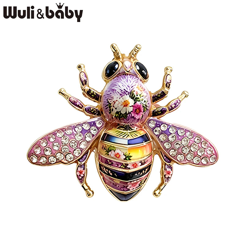 PENDRA Spark Rhinestone Bee Brooch