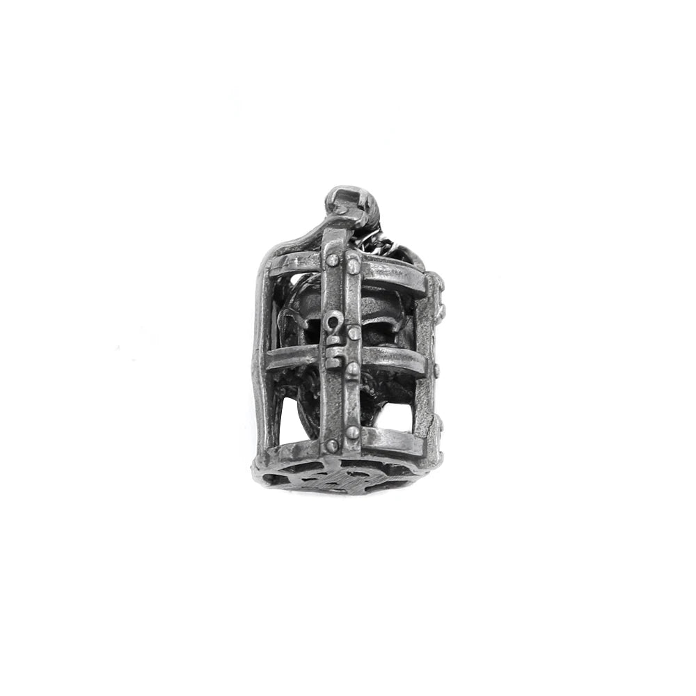 PENDRA Skullcage Gothic Cage Skull Pendant Necklace
