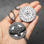 Viking Compass Odin Runes Men Necklaces Stainless Steel Pendant Chain Women Punk Fashion Jewelry New Accessories Gifts Wholesale