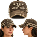 Ain't Dead Yet Hat, Embroidered Adjustable Vintage Ain't Dead Yet Mother Fuckers Baseball Cap for Humor Lover