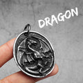 PENDRA Dragon Shield Steel Necklace