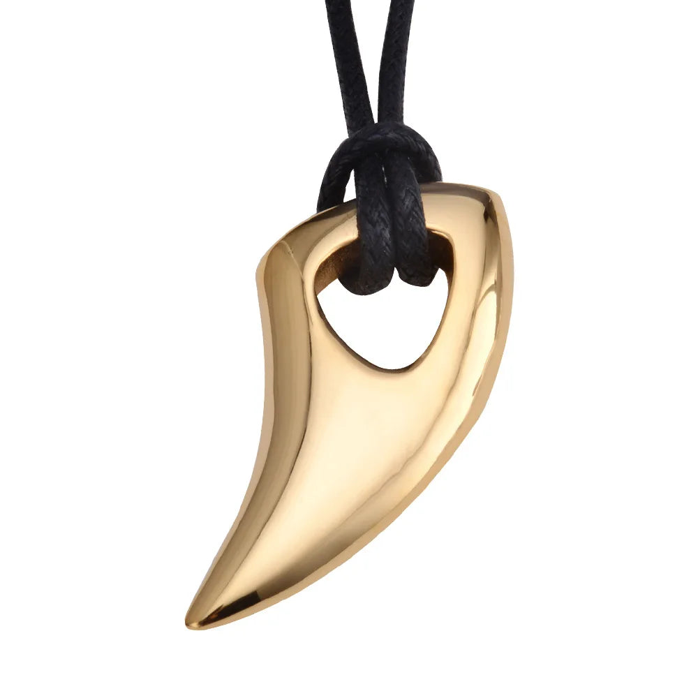 PENDRA Wolfthorn Leather Rope Wolf Tooth Pendant