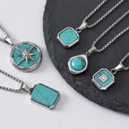 PENDRA Turquoise Square Pendant Necklace