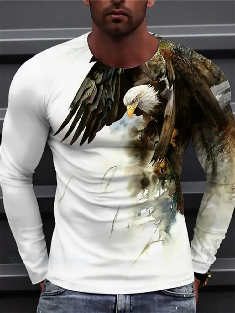PENDRA Eagle Long Sleeve Print T-Shirt