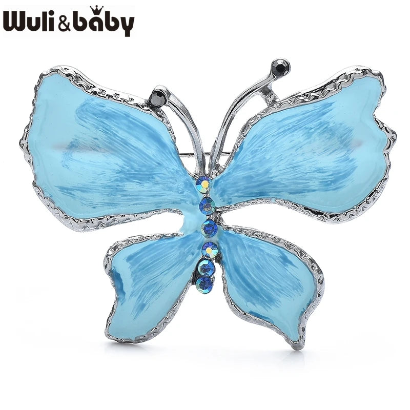 Wuli&baby Enamel Swallowtail Butterfly Brooch Pins For Women Jewelry Accessory For Suit And Dress Insect Badge