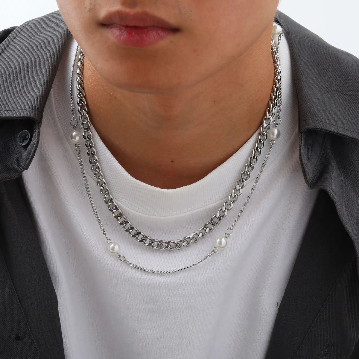 PENDRA Pearl Cuban Chain Necklace
