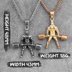 PENDRA Weightlifting Fitness Bodybuilding Steel Necklace