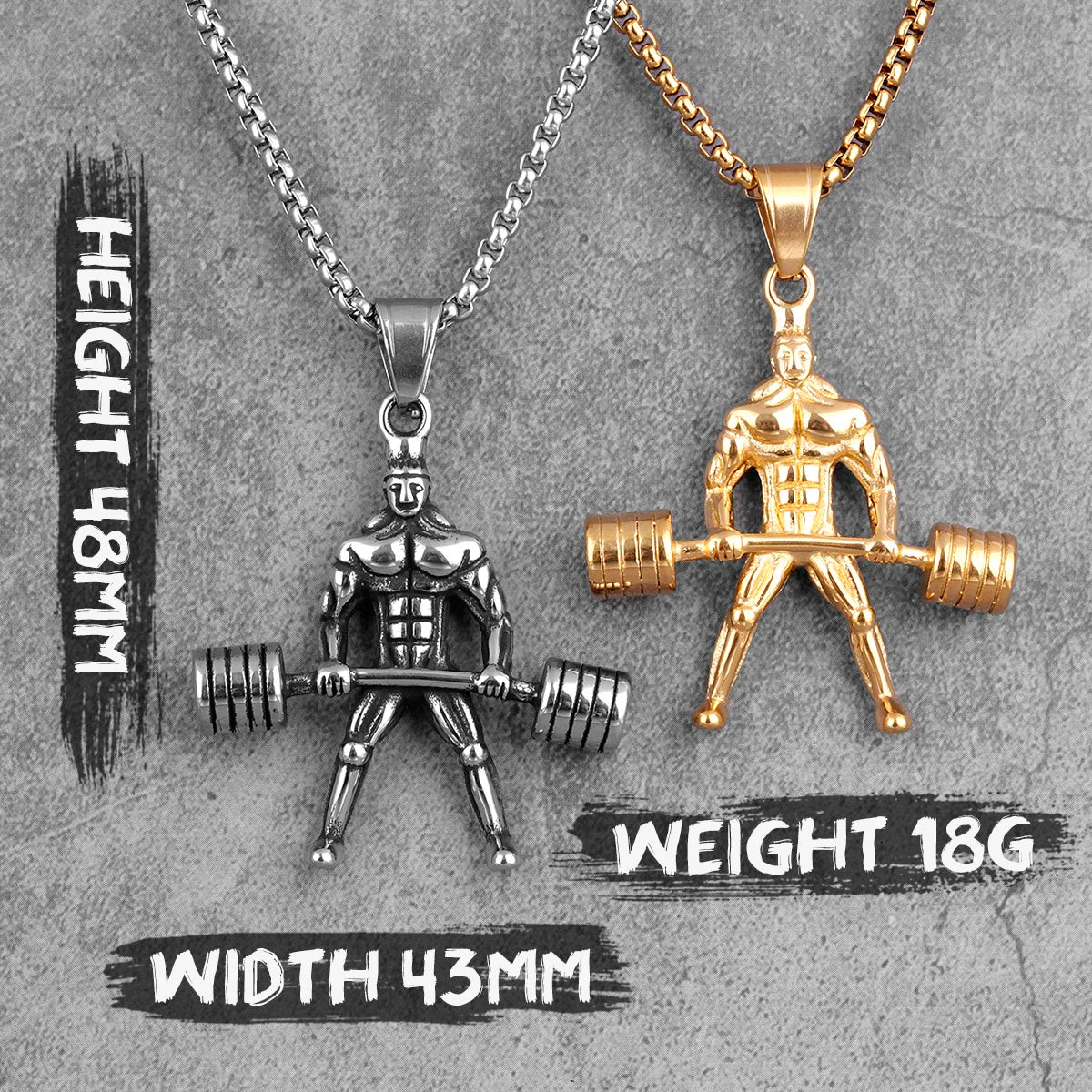 PENDRA Weightlifting Fitness Bodybuilding Steel Necklace