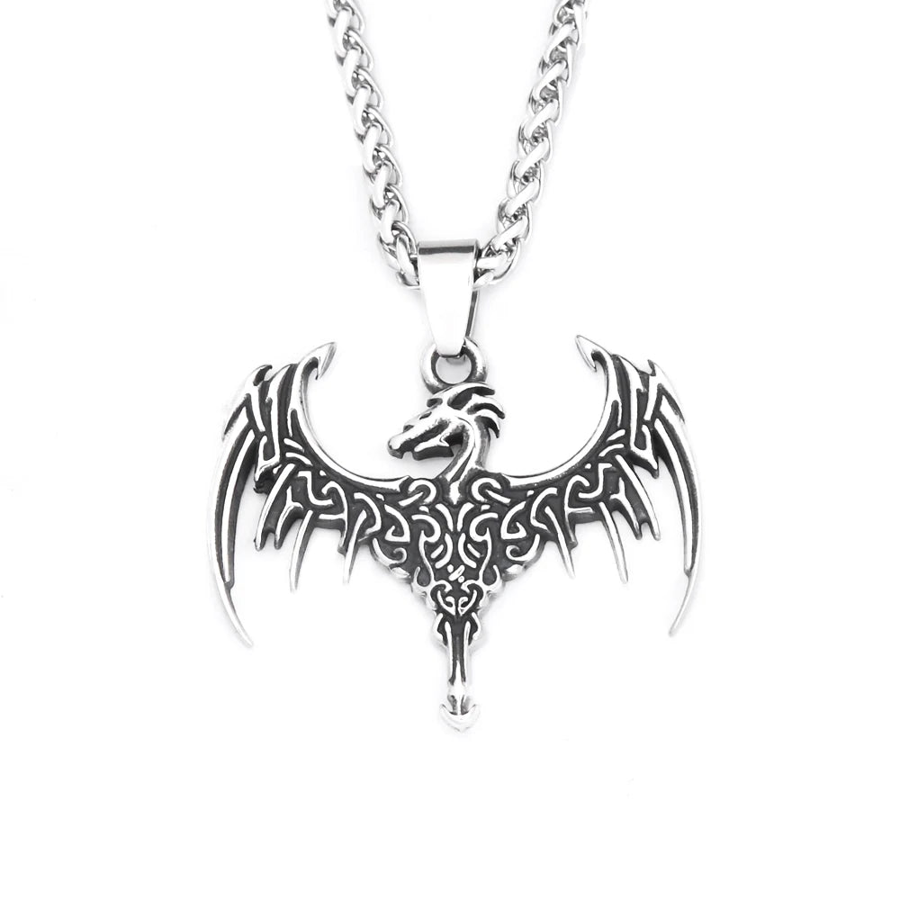 PENDRA Dragonflight Vintage Flying Dragon Pendant Necklace