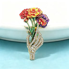 PENDRA Florabelle Multicolor Enamel Flower Brooch