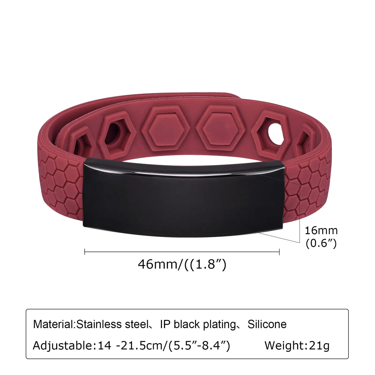 Free Engrave Silicone Bracelets for Men Boys,New Anti Static Custom ID Wristband,Personalized Jewelry