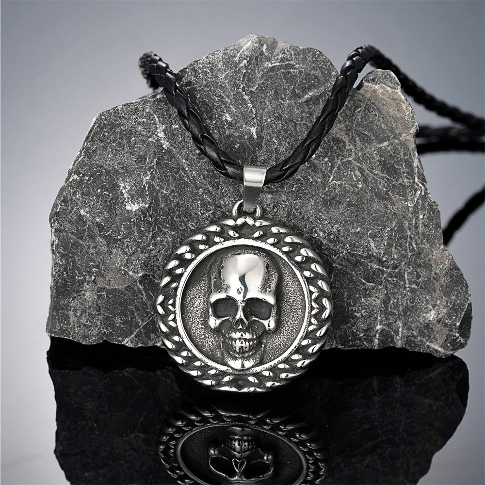PENDRA Skull Vintage Steel Necklace
