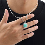 PENDRA Square Stone Black Pendant Necklace