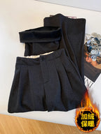 PENDRA Cashmere Touch High Waist Wide Leg Pants