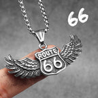 PENDRA Motorcycle Rider Route66 Steel Necklace