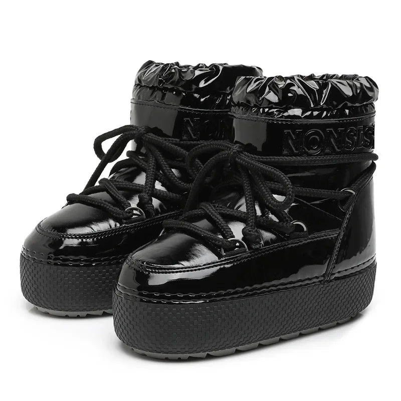 -40 2025 New Women's Winter Moon Medium Tube Waterproof Space Ankle Snow Boots