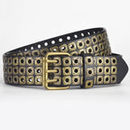 PENDRA Noraene Rivet Studded Designer Hollow Belt