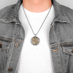 PENDRA Apollo Talisman Sun Steel Necklace