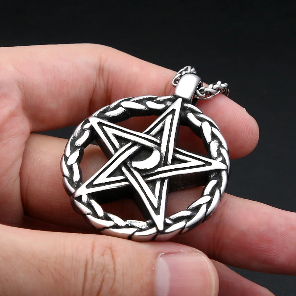 PENDRA Pentagramforge Vintage Stainless Steel Pentagram Necklace