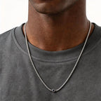 New Simple Natural Stone Chain Necklace for Men,Stainless Steel Box Chain Collars,Causal Jewelry