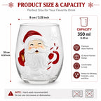 Hand Painted Christmas Whiskey Glass Santa Reindeer Snowman Tree Decorative Drinking Cup Holiday Party Barware