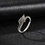Retro Wings Ring for Men,Gothic Devil Wings Adjustable  Metal Ring,Punk Hip Hop Jewelry Gift