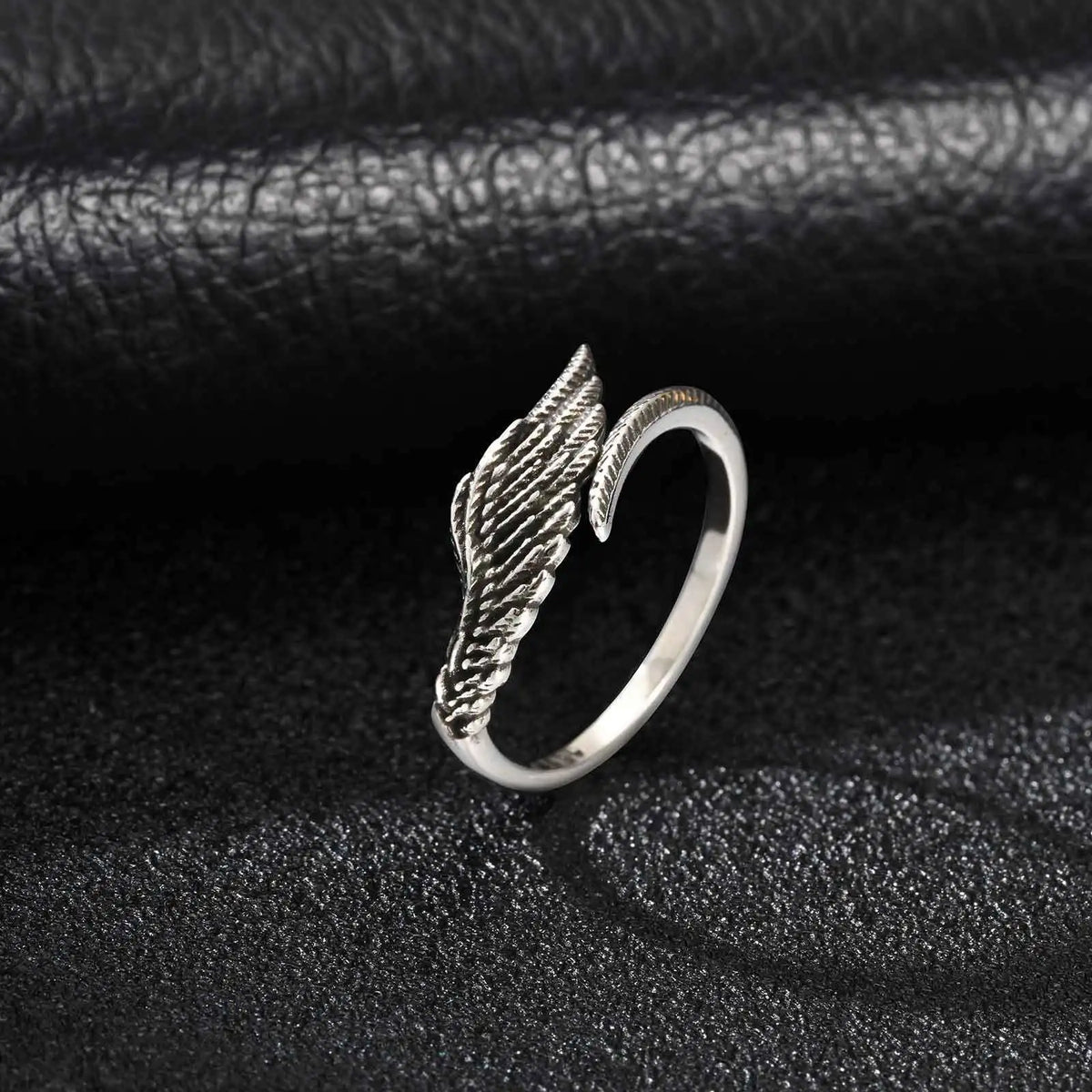 Retro Wings Ring for Men,Gothic Devil Wings Adjustable  Metal Ring,Punk Hip Hop Jewelry Gift