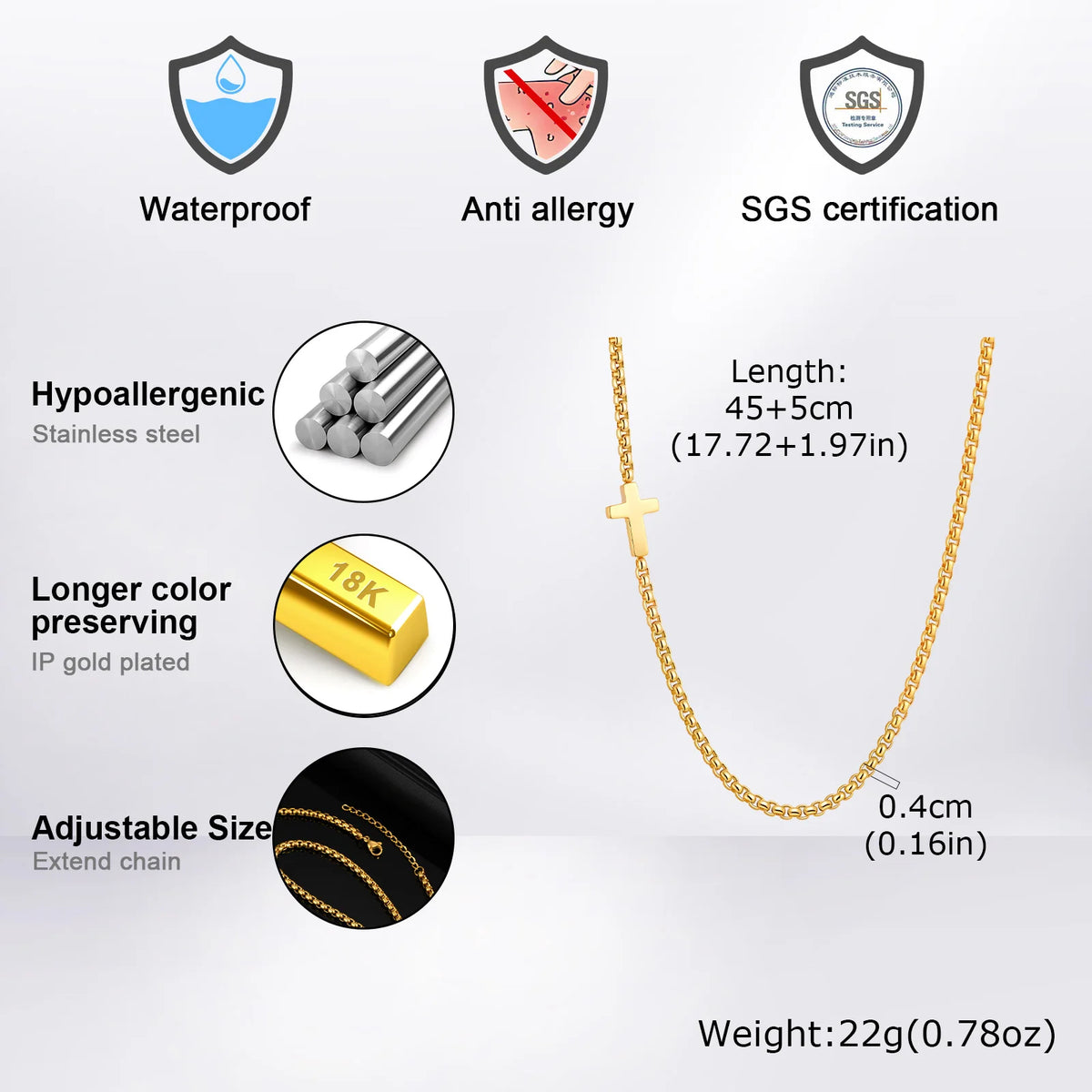 PENDRA Cross Square 2 Pendant Necklace