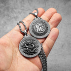 PENDRA Chinese Dragon Things Steel Necklace