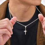 Simple Trendy Star Necklace for Men Boys,Silver Color Stainless Steel 4-Point Star Pendant,Hip Hop Minimalist Jewelry Gift