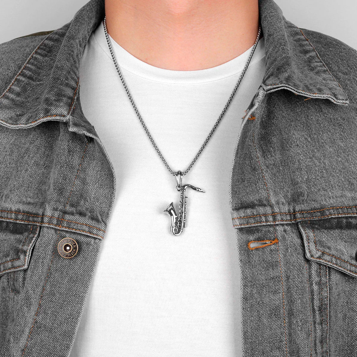 PENDRA Saxophone Boyfriend Steel Necklace