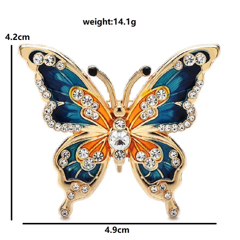 PENDRA Classic Enamel Butterfly Brooch