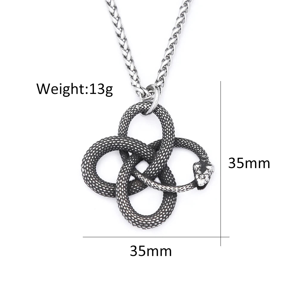 PENDRA Ouroboros 316L Stainless Steel Snake Pendant