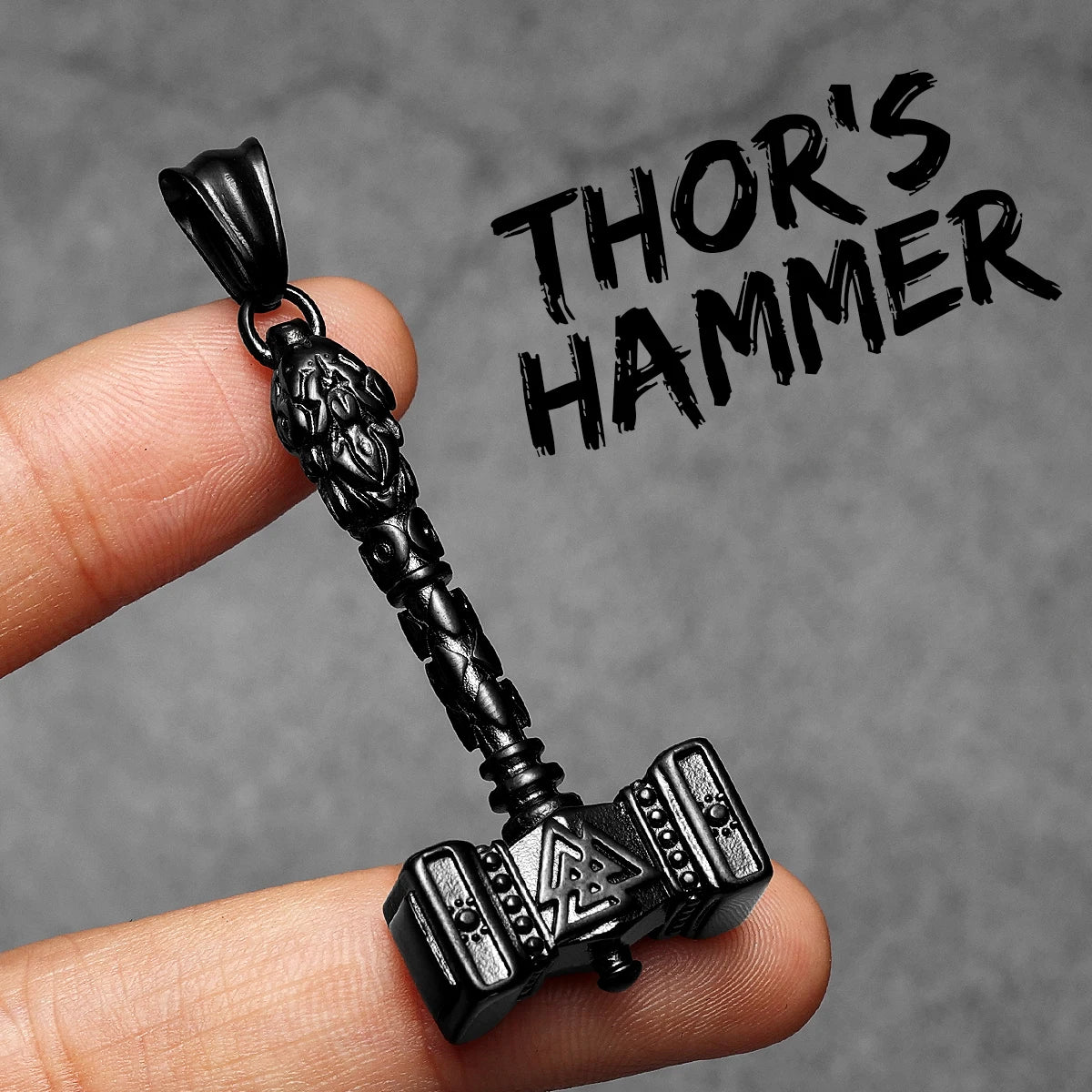 PENDRA Thor's Hammer Steel Necklace